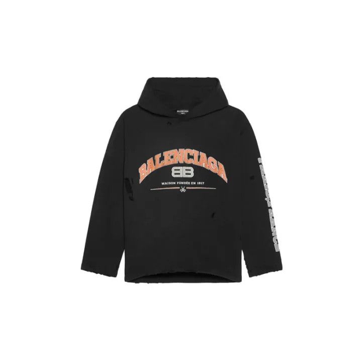 Balenciaga Balenciaga Hooded Long Sleeve Sweatshirt Black 0079 Size M / US 6-8 / IT 42-44 - 2 Thumbnail