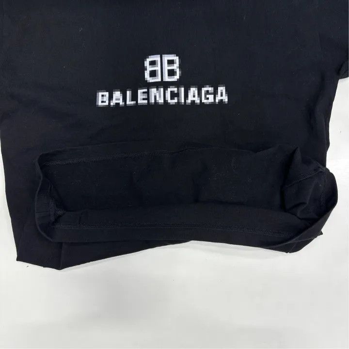 Balenciaga Balenciaga Black Logo BB Oversized T-Shirt 0079 Size XS / US 0-2 / IT 36-38 - 7 Thumbnail