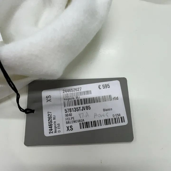 Balenciaga Balenciaga White Cotton Hooded Sweatshirt for Women 0079 Size XS / US 0-2 / IT 36-38 - 4 Thumbnail