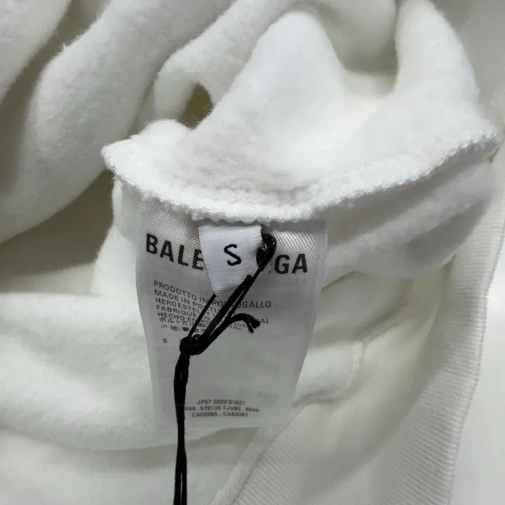 Balenciaga Balenciaga White Logo Cotton Hoodie for Women 0079 Size S / US 4 / IT 40 - 5 Thumbnail