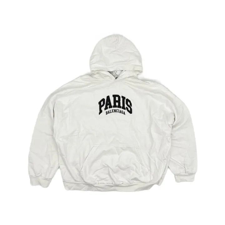 Balenciaga Balenciaga White Logo Hoodie for Women 0079 Size S / US 4 / IT 40 - 2 Thumbnail