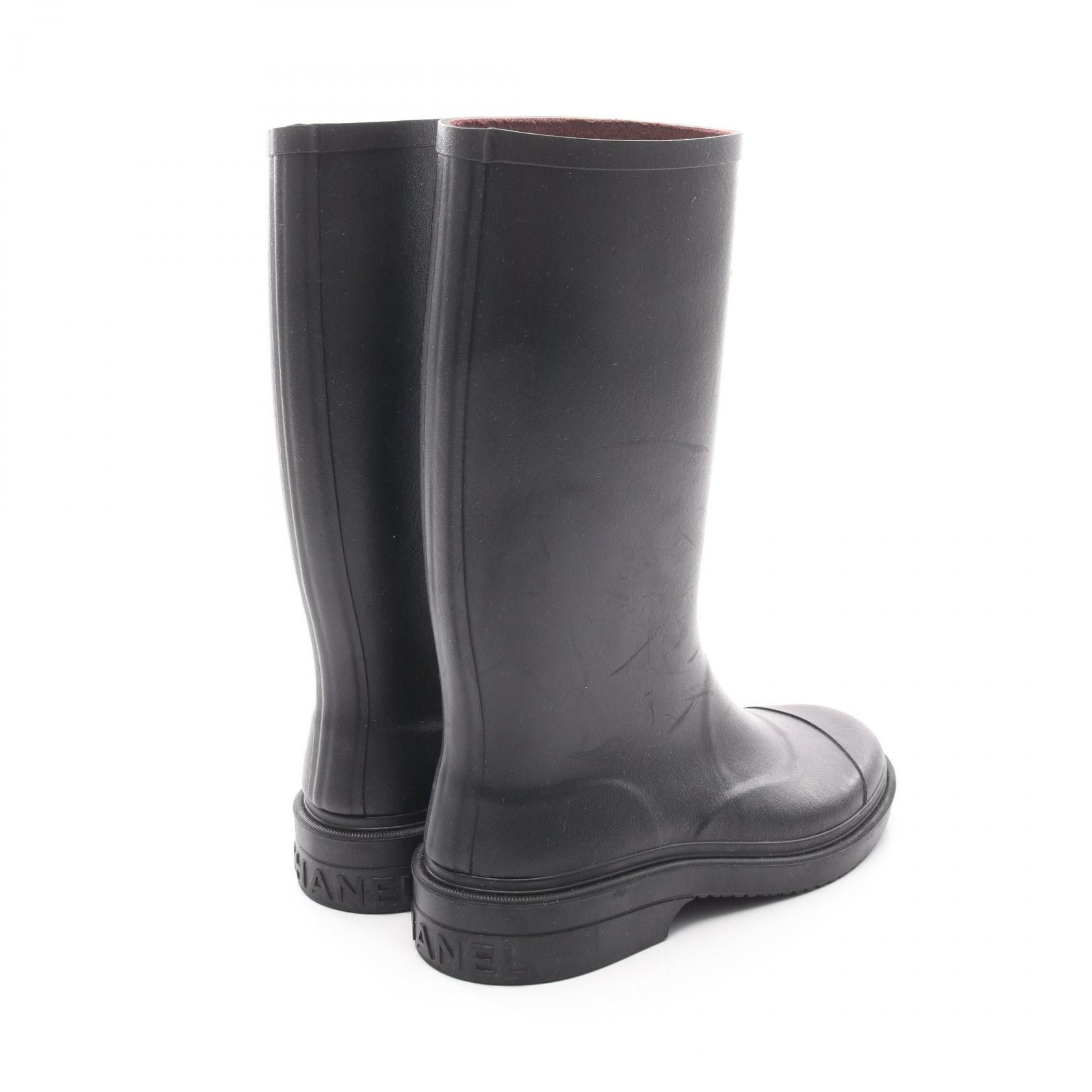 Chanel Chanel Chanel Coco Mark Rubber Boots Plastic Shoes G38355 Size ONE SIZE - 2 Thumbnail