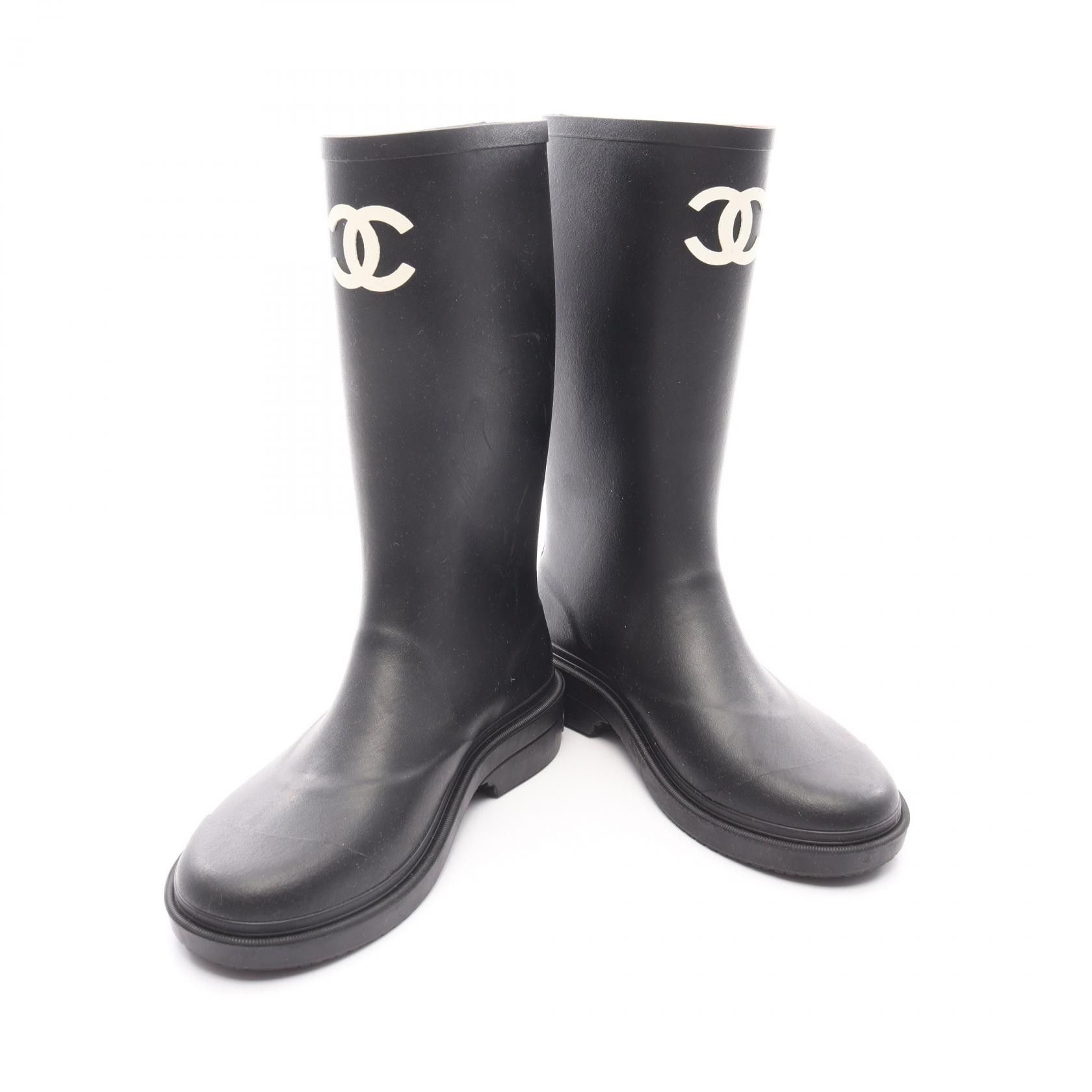 Chanel Chanel Chanel Coco Mark Rubber Boots Plastic Shoes G38355 Size ONE SIZE - 3 Thumbnail