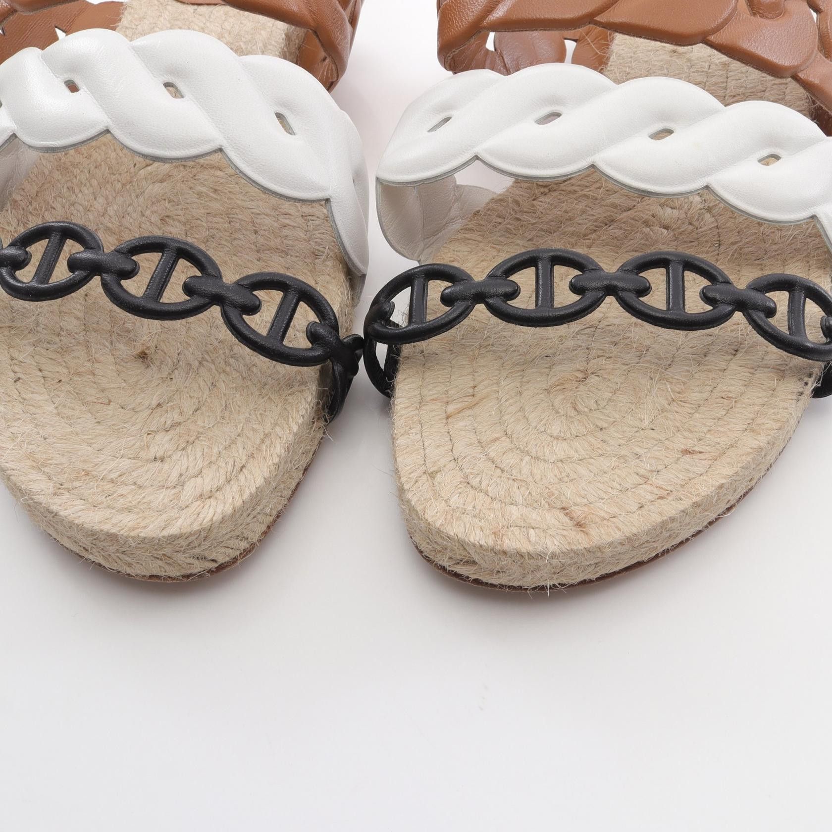Hermes Hermes Hermes Gwen Leather Sandals Leather Shoes Size ONE SIZE - 8 Thumbnail