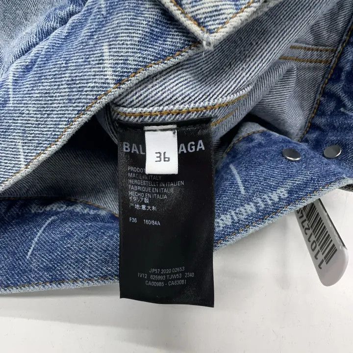 Balenciaga Balenciaga Letter Print Denim Jacket for Women 0079 Size S / US 4 / IT 40 - 5 Thumbnail