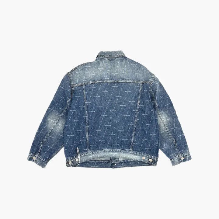 Balenciaga Balenciaga Letter Print Denim Jacket for Women 0079 Size S / US 4 / IT 40 - 3 Thumbnail