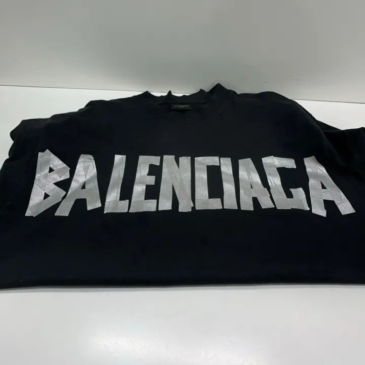 Balenciaga Balenciaga Black Logo Print Short Sleeve T-Shirt 0079 Size XS / US 0-2 / IT 36-38 - 9 Thumbnail