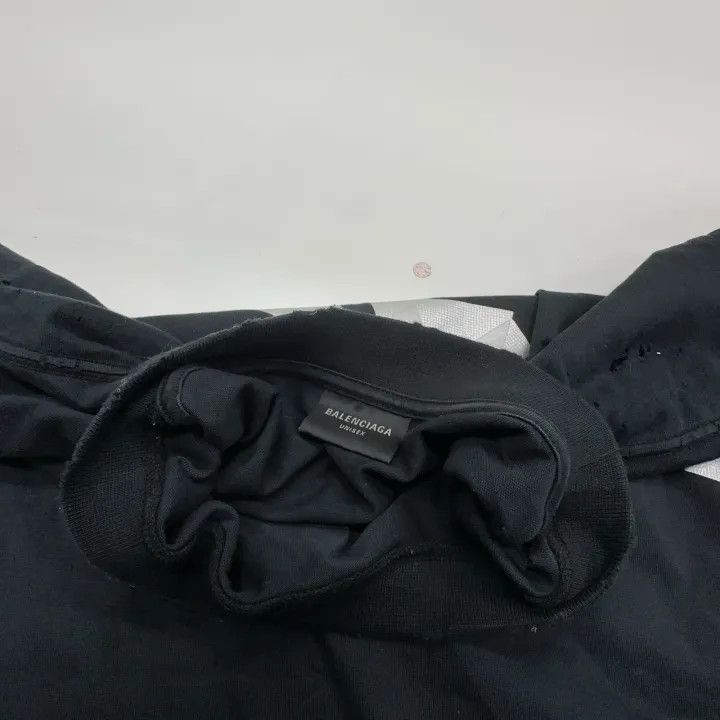 Balenciaga Balenciaga Black Logo Print Short Sleeve T-Shirt 0079 Size XS / US 0-2 / IT 36-38 - 7 Thumbnail
