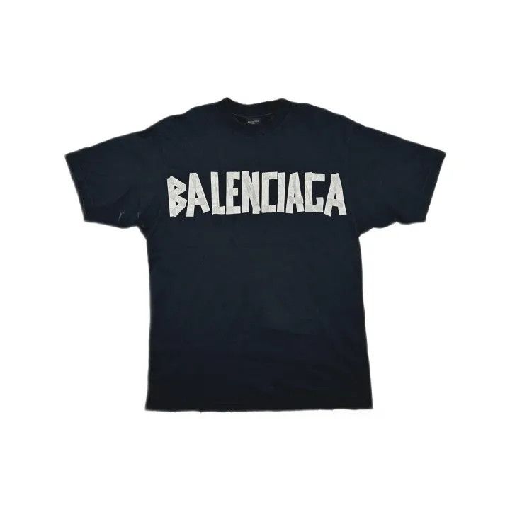Balenciaga Balenciaga Black Logo Print Short Sleeve T-Shirt 0079 Size XS / US 0-2 / IT 36-38 - 2 Thumbnail