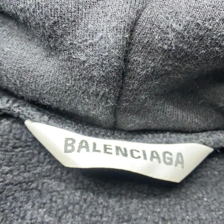 Balenciaga Balenciaga Black Athletic Printed Hoodie 0079 Size XS / US 0-2 / IT 36-38 - 4 Thumbnail