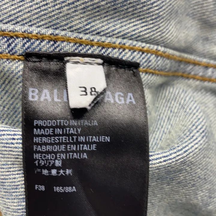 Balenciaga Balenciaga Denim Jacket with Logo Print 0079 Size M / US 6-8 / IT 42-44 - 4 Thumbnail
