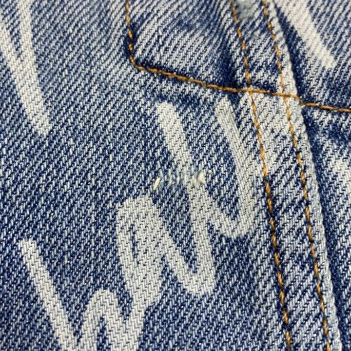 Balenciaga Balenciaga Denim Jacket with Logo Print 0079 Size M / US 6-8 / IT 42-44 - 8 Thumbnail