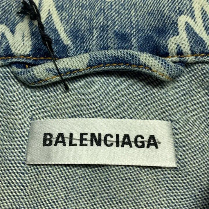 Balenciaga Balenciaga Denim Jacket with Logo Print 0079 Size M / US 6-8 / IT 42-44 - 3 Thumbnail