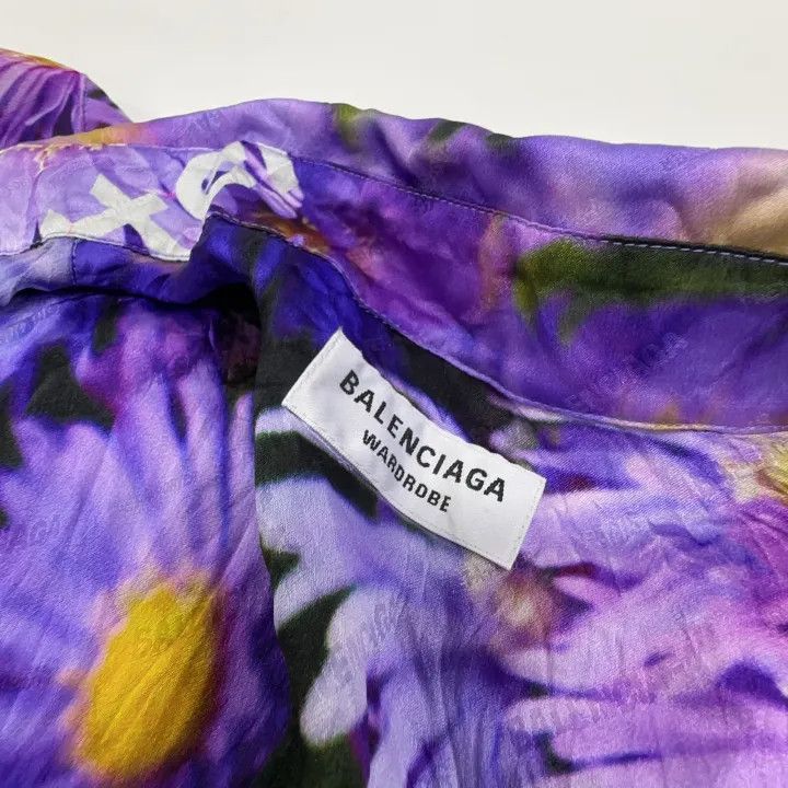 Balenciaga Balenciaga Floral Print Short Sleeve Dress 0079 Size S / US 4 / IT 40 - 7 Thumbnail