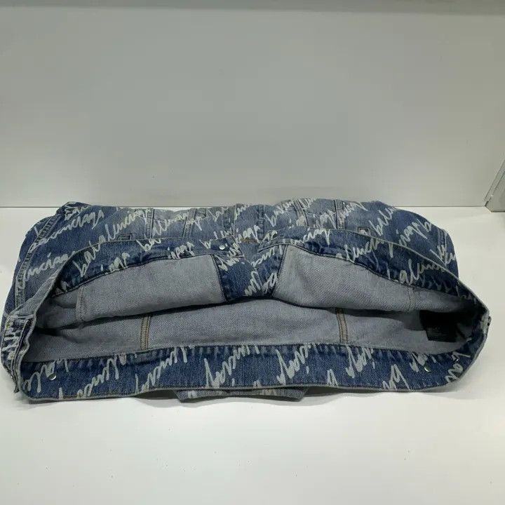 Balenciaga Balenciaga Logo Printed Denim Jacket 0079 Size S / US 4 / IT 40 - 8 Thumbnail