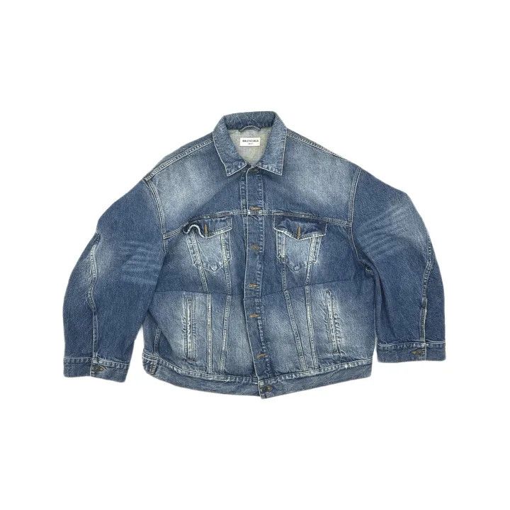 Balenciaga Balenciaga Blue Vintage Wash Long Sleeve Denim Jacket 0079 Size S / US 4 / IT 40 - 2 Thumbnail
