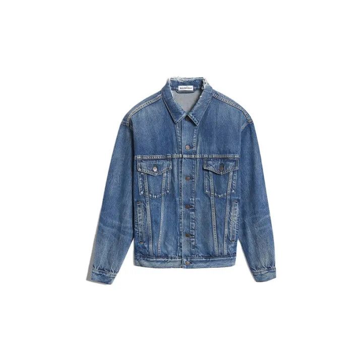 Balenciaga Balenciaga Women's Casual Denim Jacket in Blue 0079 Size XS / US 0-2 / IT 36-38 - 2 Thumbnail