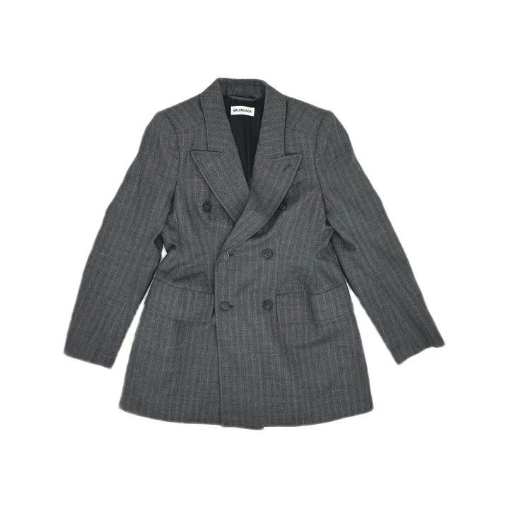 Balenciaga Balenciaga SS22 Hourglass Gray Blazer for Women 0079 Size M / US 6-8 / IT 42-44 - 2 Thumbnail