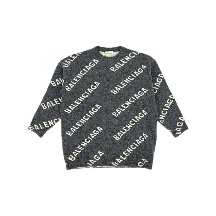 Balenciaga Balenciaga Logo Wool Knit Sweater for Women 0079 Size XS / US 0-2 / IT 36-38 - 2 Thumbnail