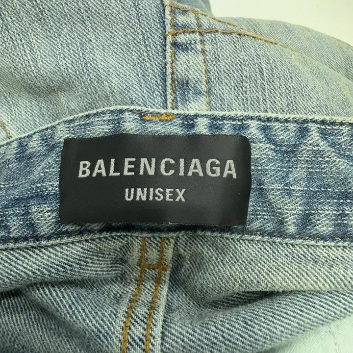 Balenciaga Balenciaga Women's Distressed Straight Leg Jeans 0079 Size 23" - 2 Thumbnail