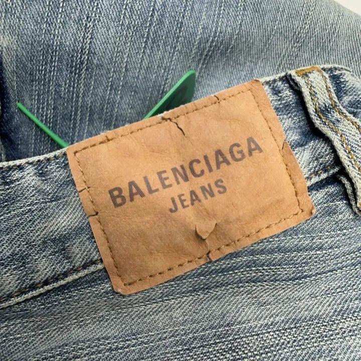 Balenciaga Balenciaga Women's Distressed Straight Leg Jeans 0079 Size 23" - 4 Thumbnail