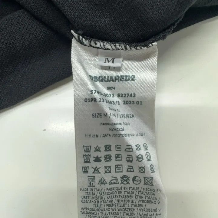 Dsquared2 DSQUARED2 Black Logo Print Short Sleeve Polo 0079 Size US M / EU 48-50 / 2 - 6 Thumbnail