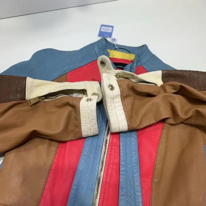 Dsquared2 DSQUARED2 Stylish Multi-Color Zip Leather Jacket 0079 Size US M / EU 48-50 / 2 - 9 Thumbnail