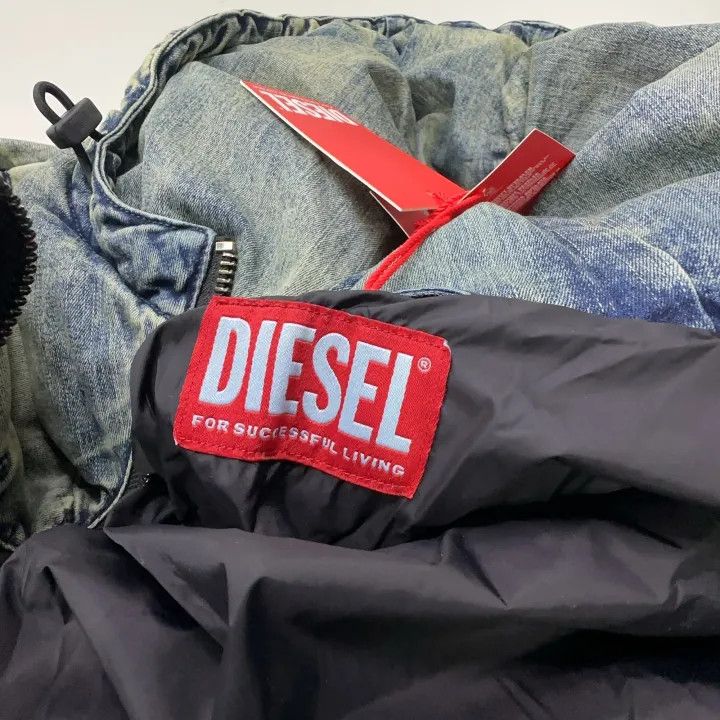 Diesel Diesel Blue Hooded Long Sleeve Puffer Jacket 0079 Size US L / EU 52-54 / 3 - 6 Thumbnail
