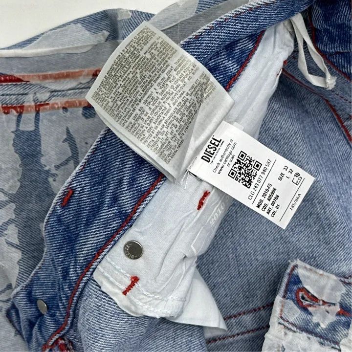 Diesel Diesel Peel-Off Effect Light Blue Denim Pants 0079 Size US 33 - 2 Thumbnail