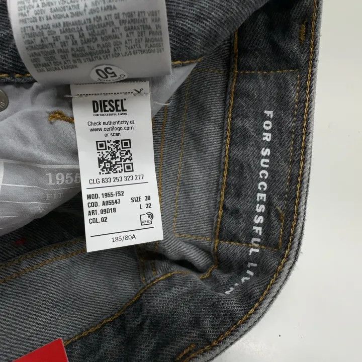 Diesel Diesel Gray Wide Leg Straight Jeans for Men 0079 Size US 30 / EU 46 - 4 Thumbnail