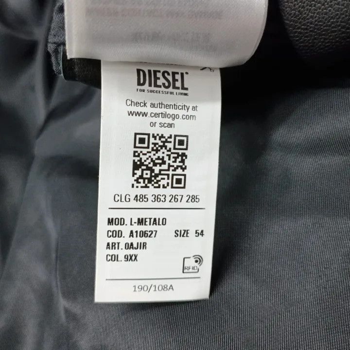 Diesel Diesel Black Logo Print Long Sleeve Jacket 0079 Size US L / EU 52-54 / 3 - 5 Thumbnail