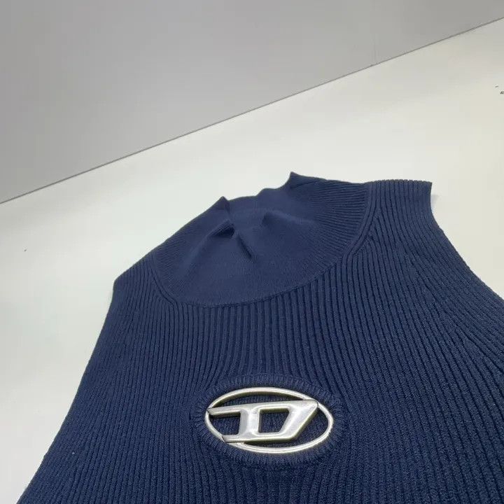 Diesel DIESEL Blue Sleeveless High Neck Dress for Women 0079 Size US S / EU 44-46 / 1 - 8 Thumbnail