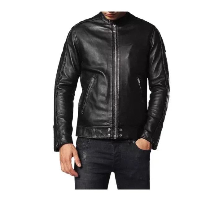 Diesel Diesel Black Slim Fit Motorcycle Jacket 0079 Size US S / EU 44-46 / 1 - 2 Thumbnail