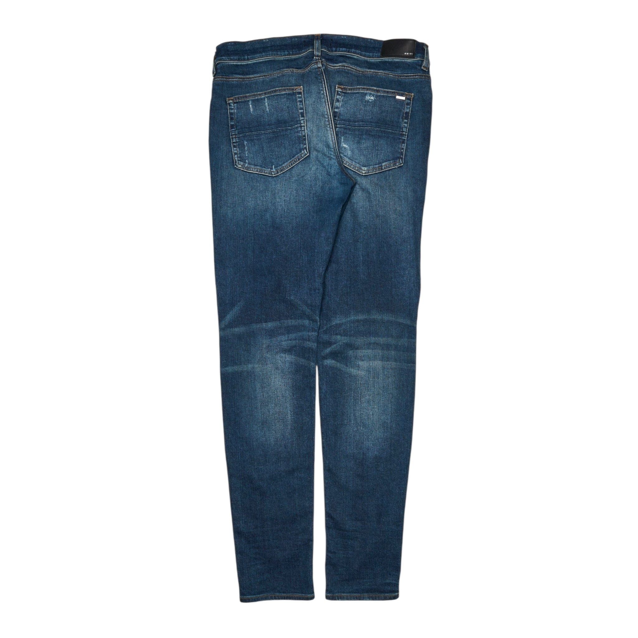 Amiri MX1 Red Bandana Patch Jeans Deep Classic Indigo