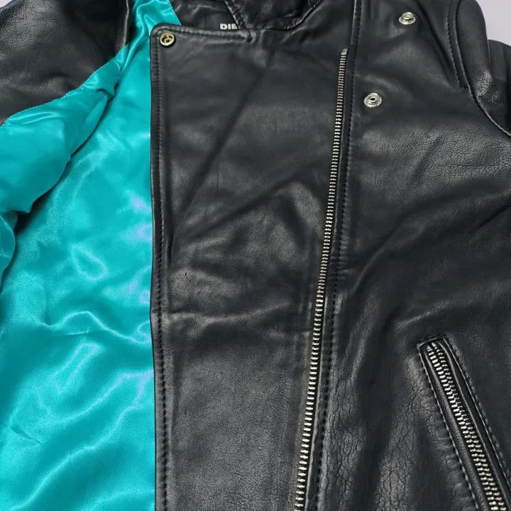 Diesel Diesel Black Leather Biker Jacket 0079 Size US S / EU 44-46 / 1 - 8 Thumbnail