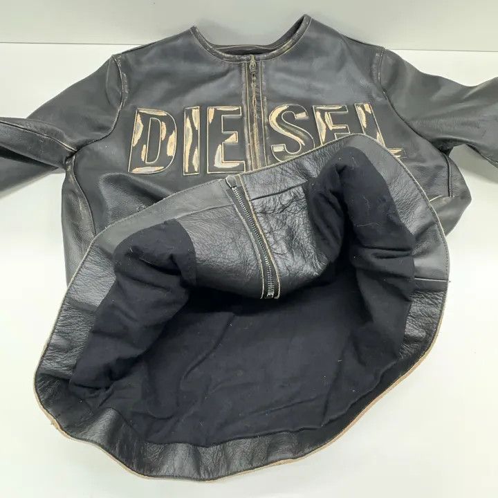 Diesel Diesel Black Zip Long Sleeve Leather Jacket 0079 Size US L / EU 52-54 / 3 - 8 Thumbnail