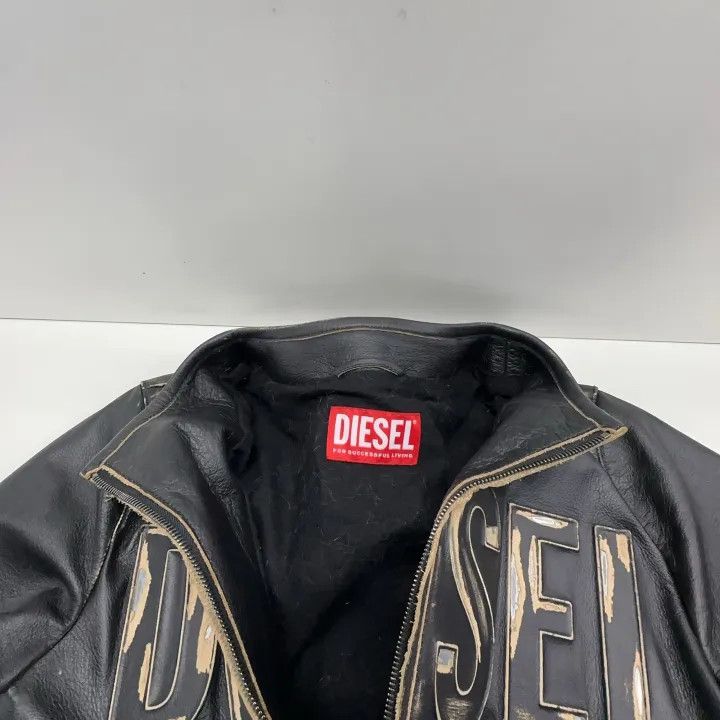 Diesel Diesel Black Zip Long Sleeve Leather Jacket 0079 Size US L / EU 52-54 / 3 - 7 Thumbnail