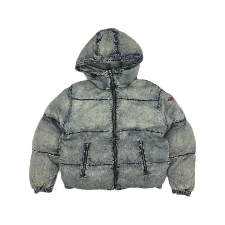 Diesel Diesel Blue Hooded Puffer Jacket for Men 0079 Size US M / EU 48-50 / 2 - 2 Thumbnail