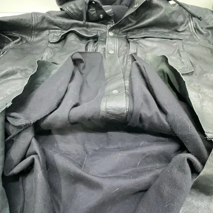 Diesel Diesel Black Hooded Leather Jacket for Men 0079 Size US L / EU 52-54 / 3 - 7 Thumbnail