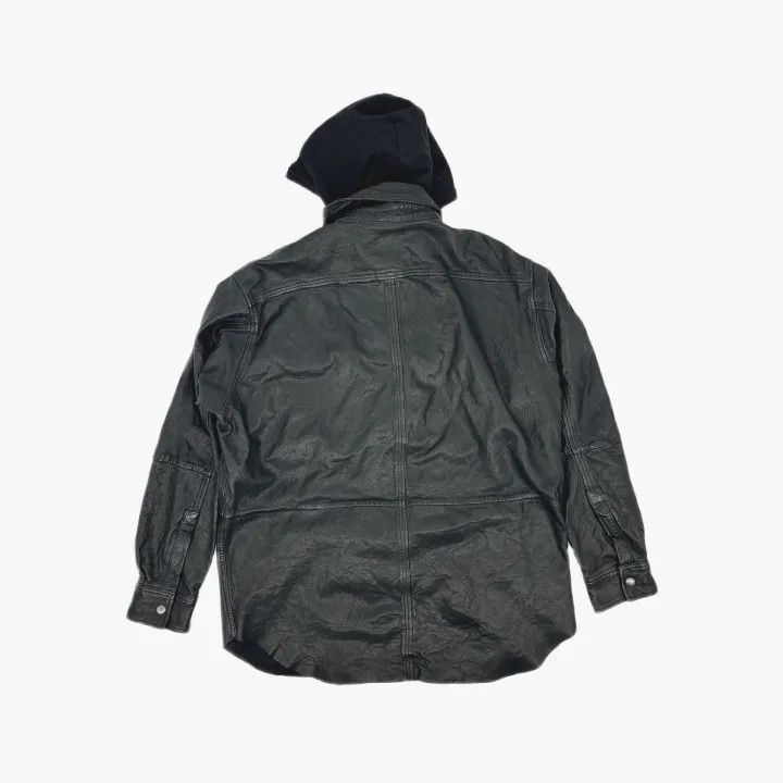 Diesel Diesel Black Hooded Leather Jacket for Men 0079 Size US L / EU 52-54 / 3 - 3 Thumbnail