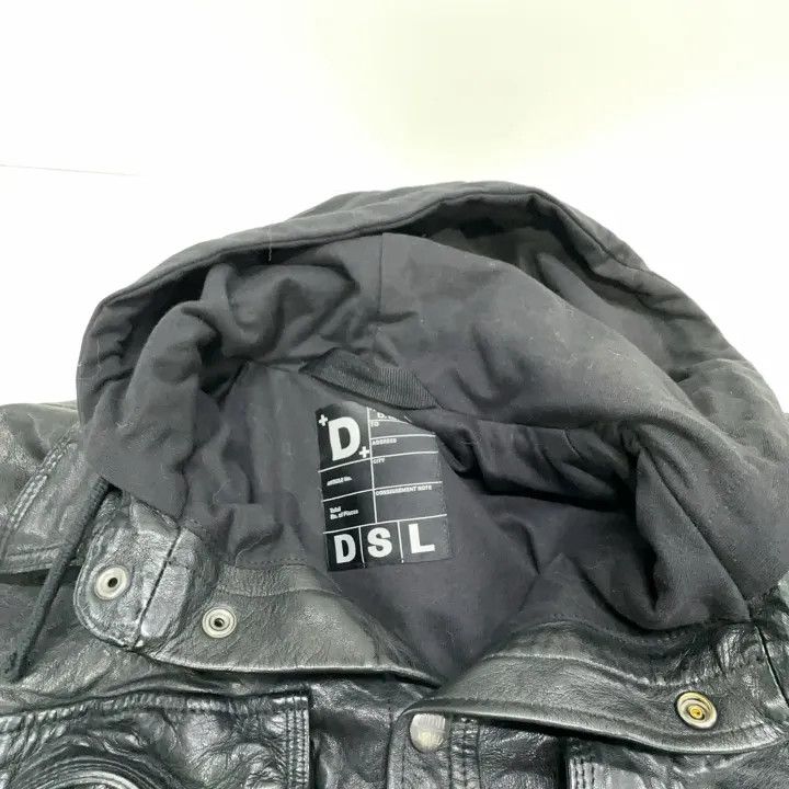 Diesel Diesel Black Hooded Leather Jacket for Men 0079 Size US L / EU 52-54 / 3 - 6 Thumbnail