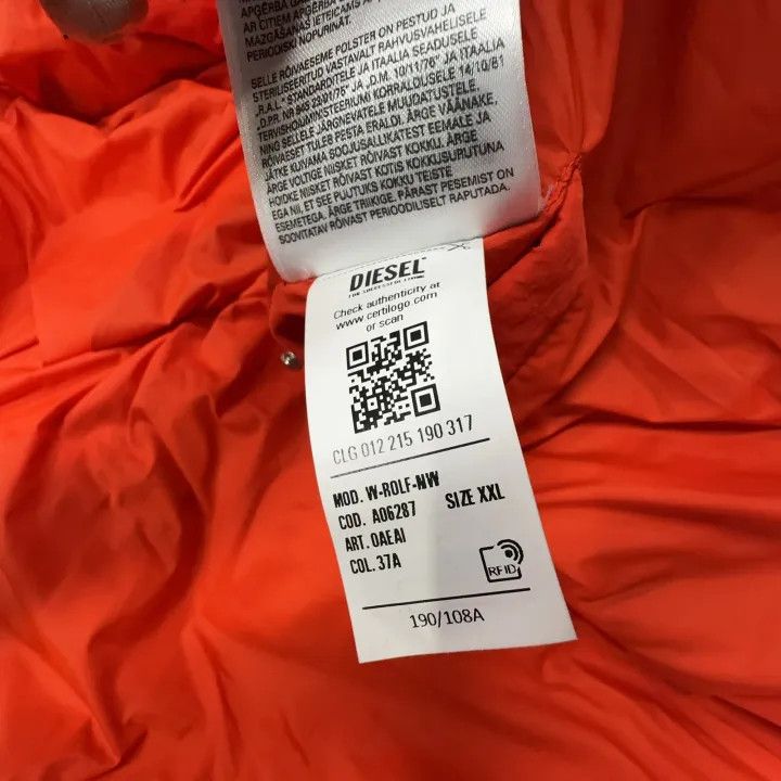 Diesel Diesel Orange Long Sleeve Puffer Jacket 0079 Size US XXL / EU 58 / 5 - 5 Thumbnail