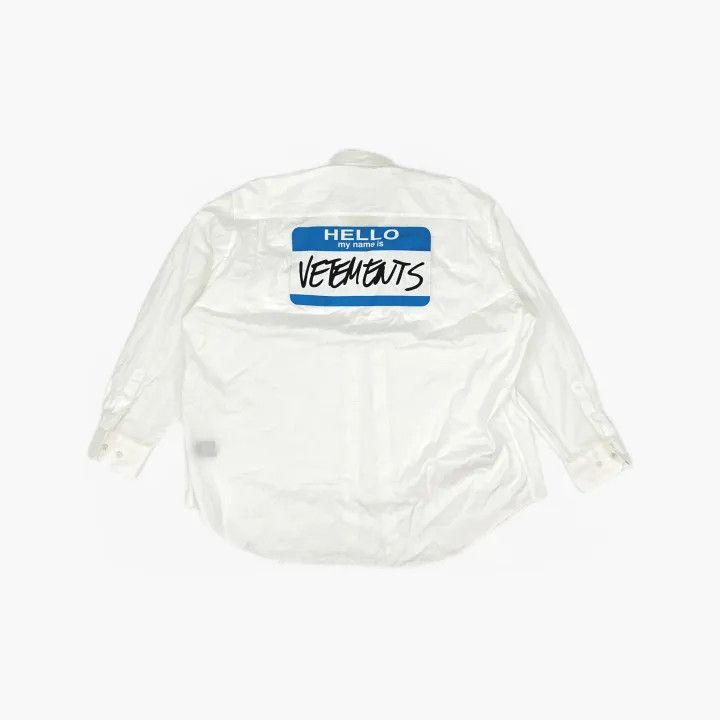 Vetements Vetements White Letter Print Long Sleeve Shirt 0079 Size US M / EU 48-50 / 2 - 3 Thumbnail