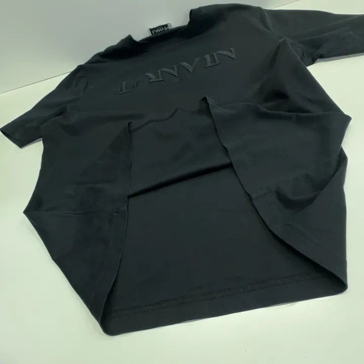 Lanvin Lanvin Black Logo Embroidered Casual T-Shirt 0079 Size US S / EU 44-46 / 1 - 10 Thumbnail
