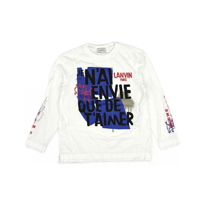 Lanvin Lanvin Poem Series Logo Print Long Sleeve T-Shirt 0079 Size US L / EU 52-54 / 3 - 2 Thumbnail