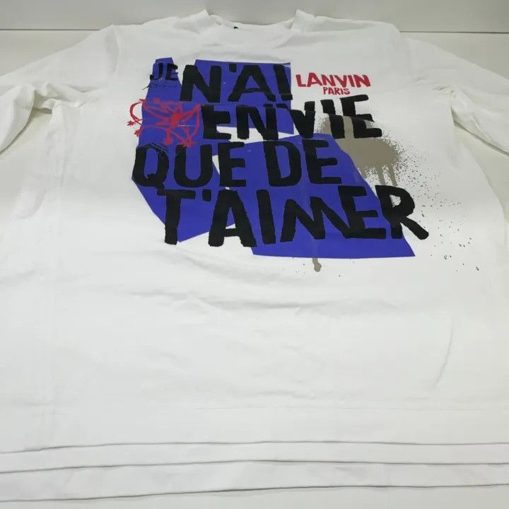 Lanvin Lanvin Poem Series Logo Print Long Sleeve T-Shirt 0079 Size US L / EU 52-54 / 3 - 7 Thumbnail