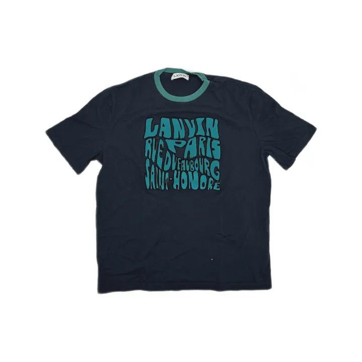 Lanvin Lanvin Black Graphic Print Short Sleeve T-Shirt 0079 Size US L / EU 52-54 / 3 - 2 Thumbnail