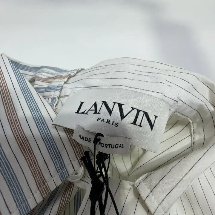 Lanvin Lanvin Asymmetrical Striped Short Sleeve Shirt 0079 Size US S / EU 44-46 / 1 - 5 Thumbnail