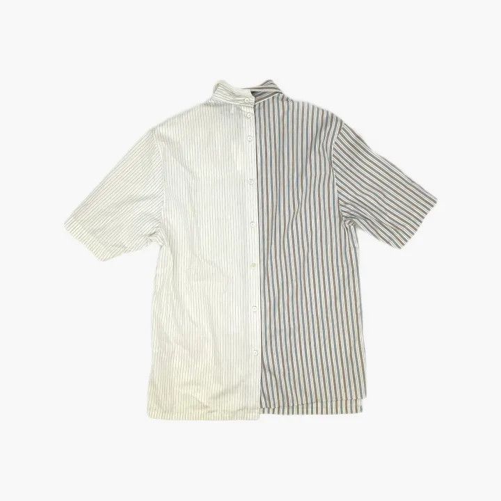 Lanvin Lanvin Asymmetrical Striped Short Sleeve Shirt 0079 Size US S / EU 44-46 / 1 - 3 Thumbnail