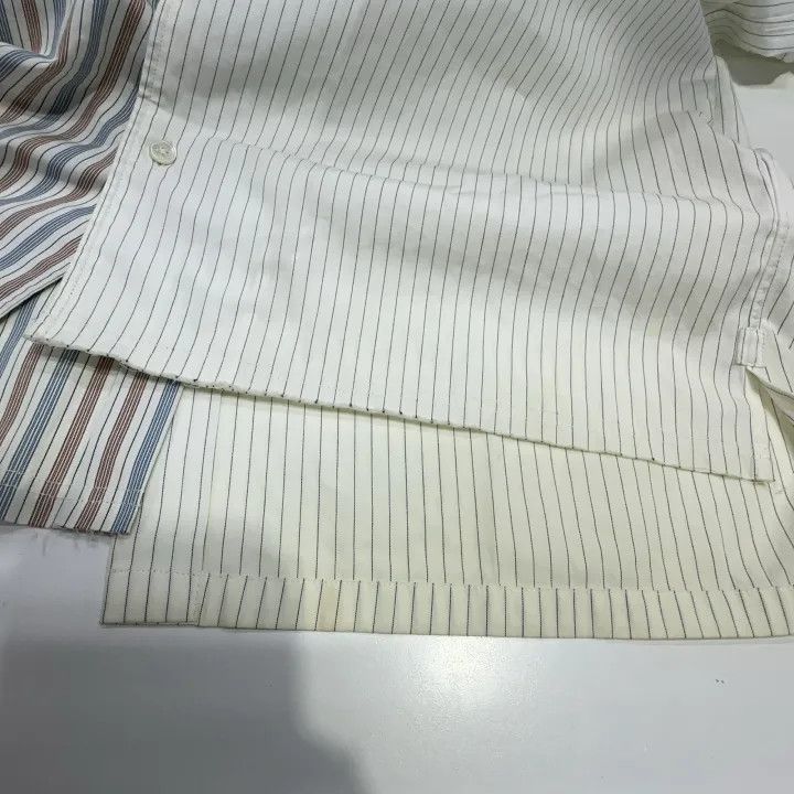 Lanvin Lanvin Asymmetrical Striped Short Sleeve Shirt 0079 Size US S / EU 44-46 / 1 - 12 Thumbnail